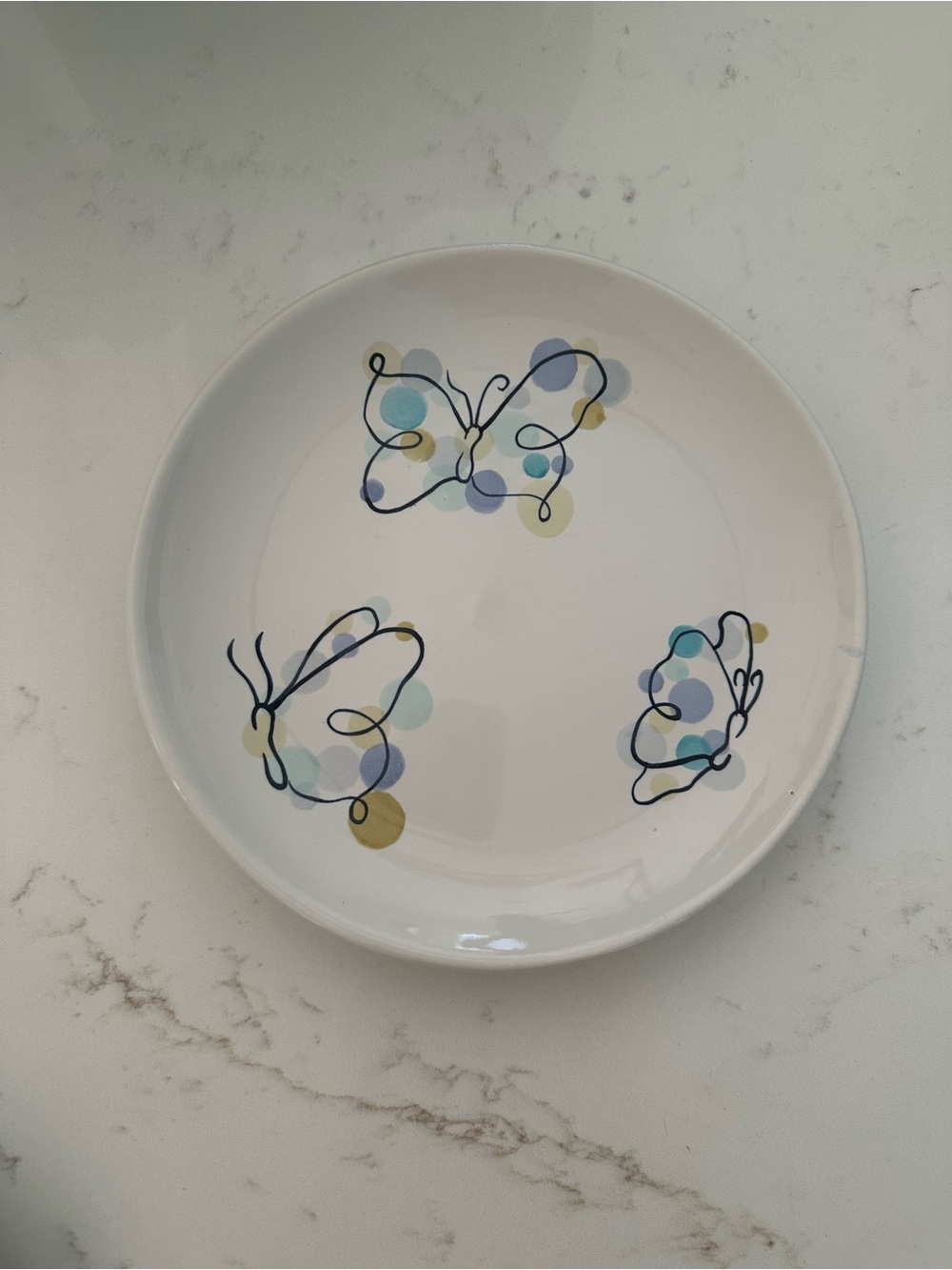 Pottery Barn Butterfly Salad Dessert Plates 8" Set of 4.